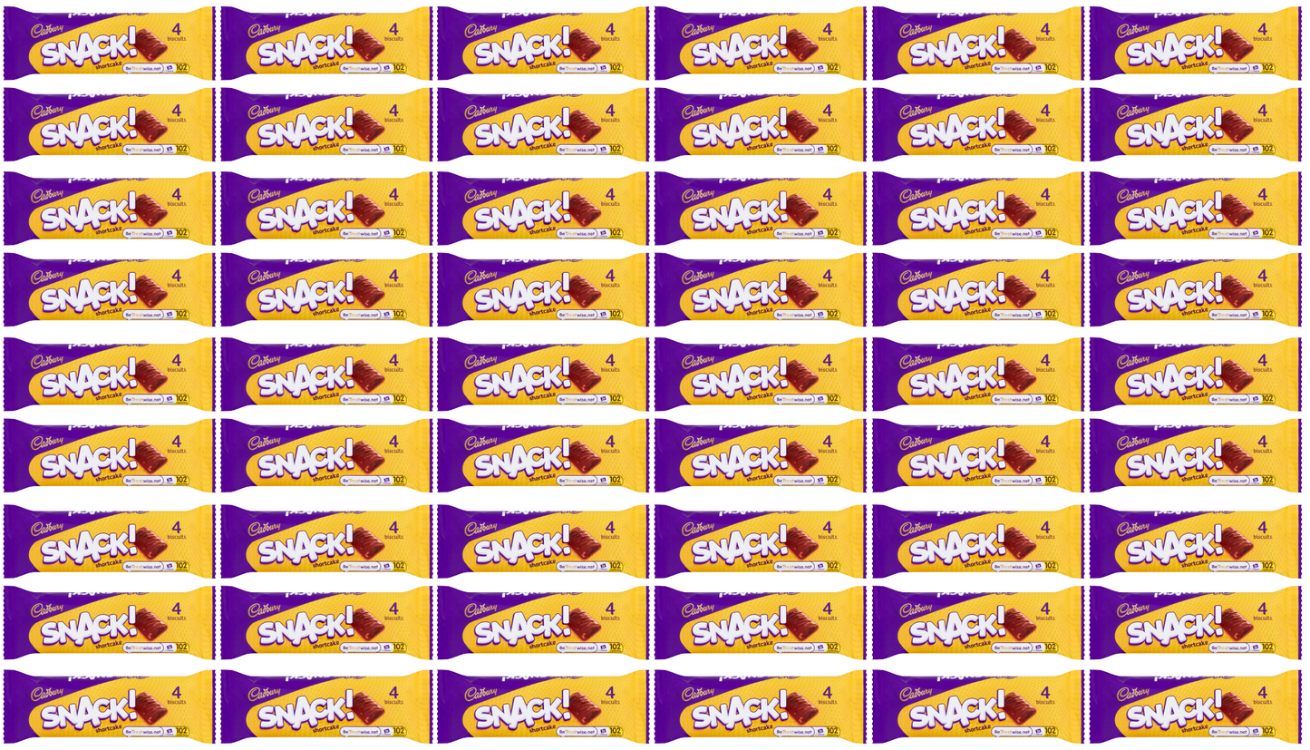 36 x Cadbury Snack Shortcake (Yellow) 40Gm