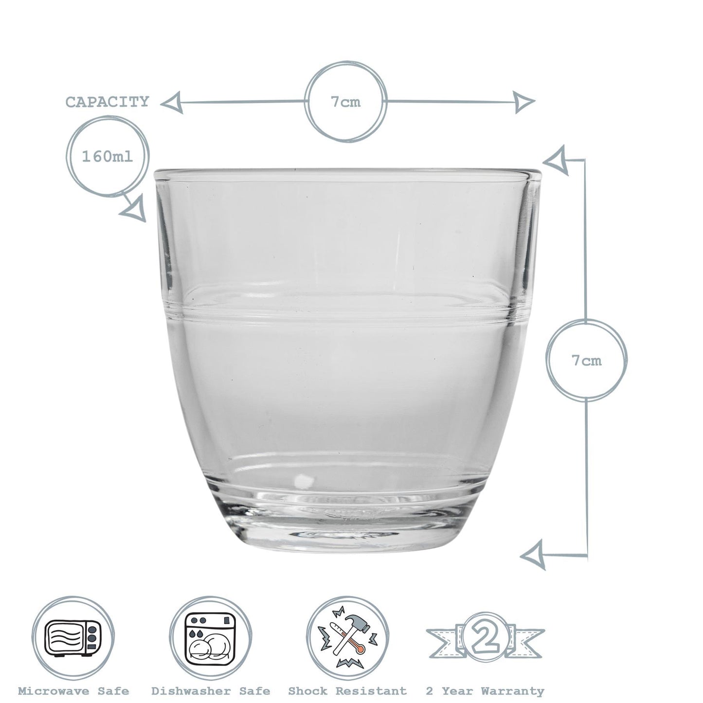 160ml Gigogne Water Glasses - Pack of Six