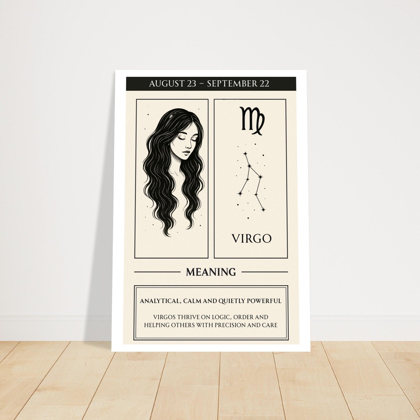 Virgo Zodiac Poster – Meaningful Art Print with Zodiac Imagery – Perfect Gift for Astrology Lovers (Physical Print)