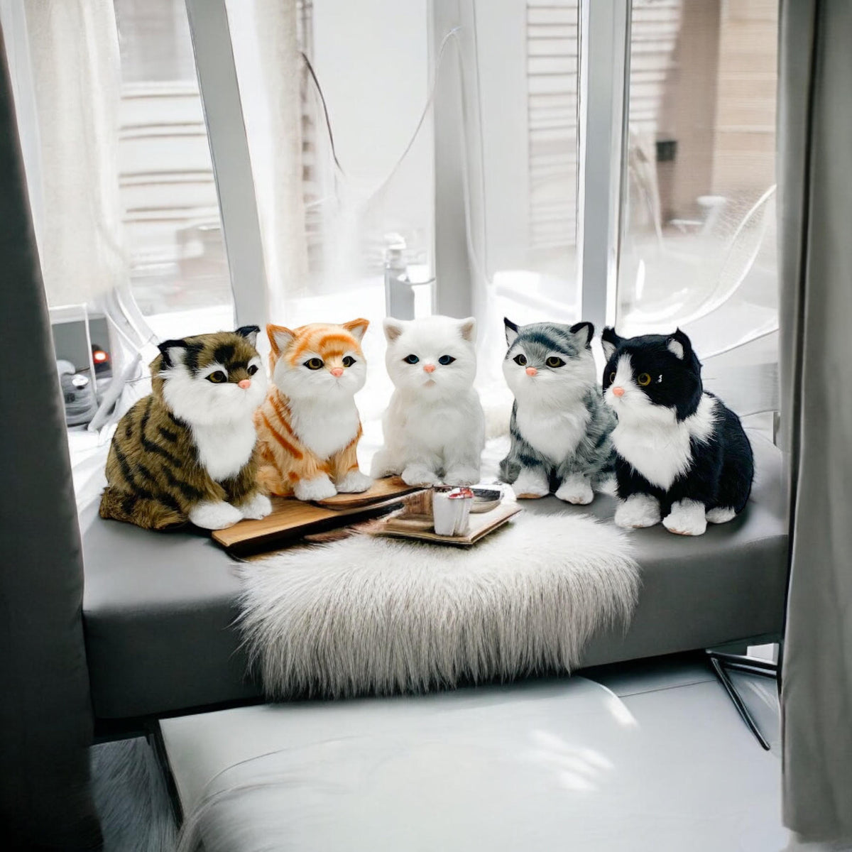 14CM STANDING CATS-6 ASST COLOUR