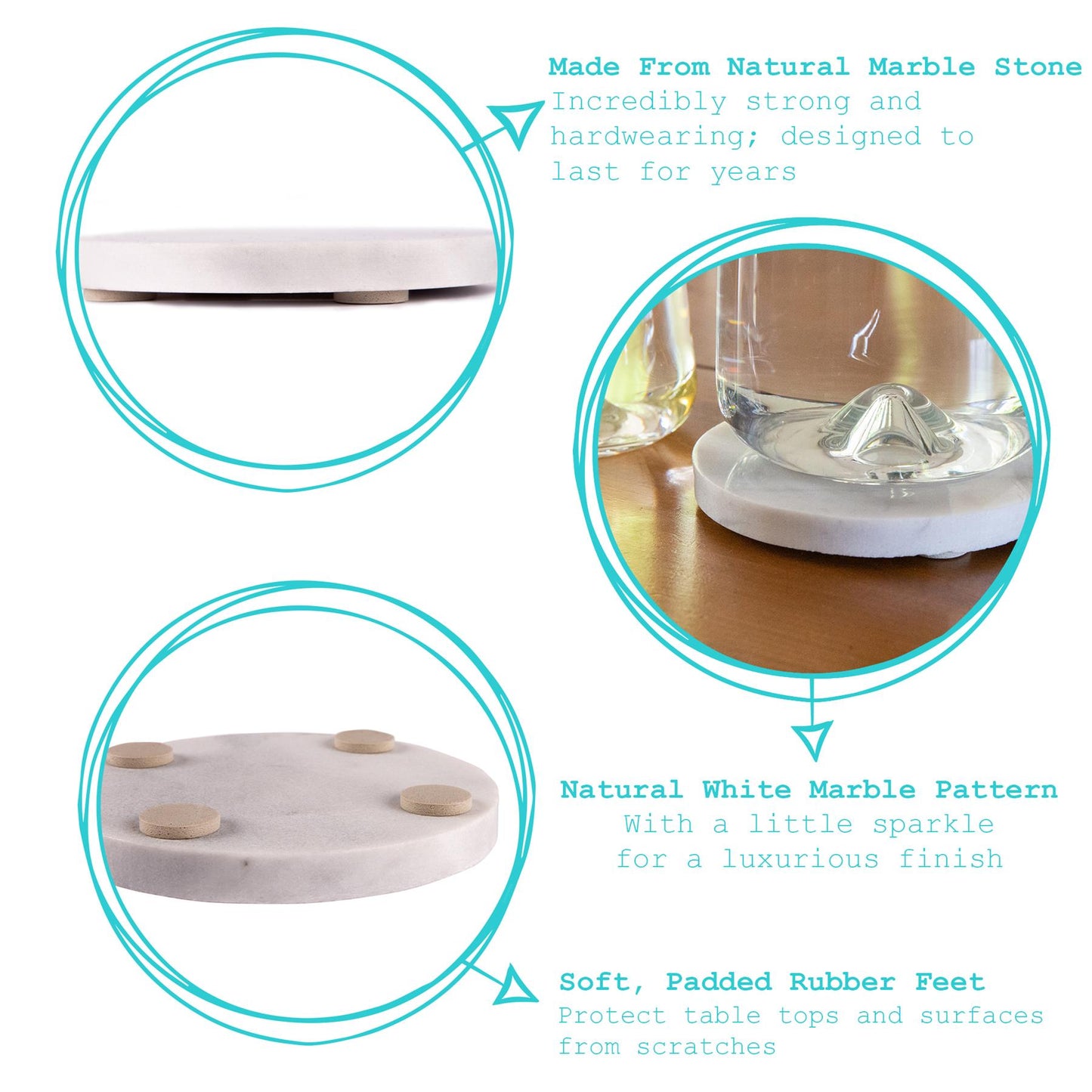 Round Marble Coasters - Pack of Six