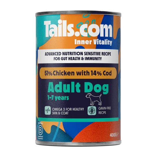 Tails.com Inner Vitality Sensitive Adult Chicken & Cod Can 400g