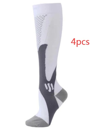 Compression Long Tube Sports Socks | Anti-Fatigue Elastic Athletic Socks for Running, Cycling & Gym | Men & Women | S–7XL