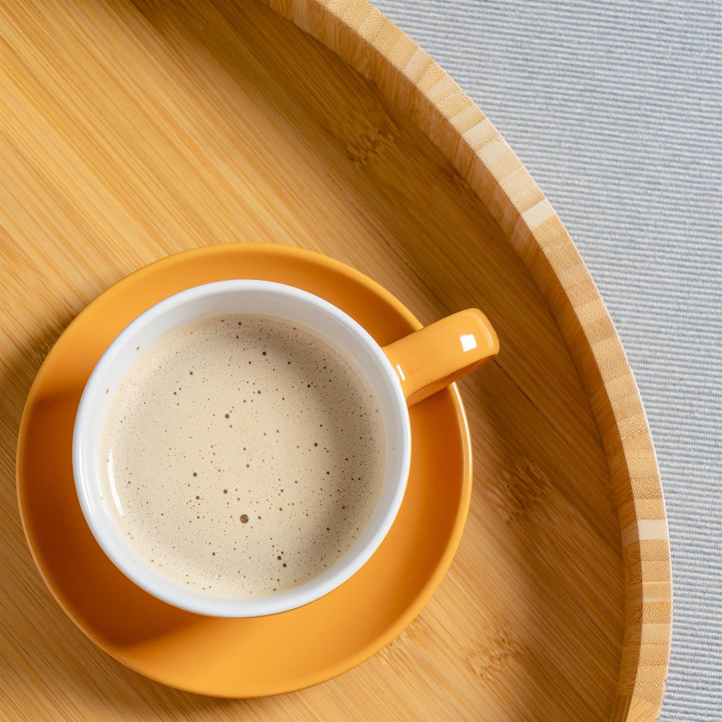 250ml Yellow Cappuccino Cups & Saucers - Pack of Six