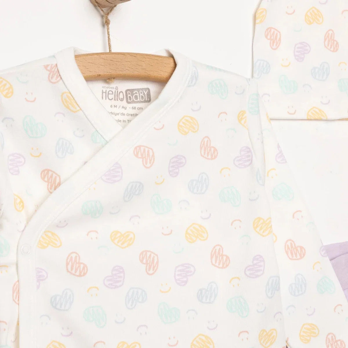 HelloBaby Girl Wrapover Top-Hat-Footed Bottom - Ecru
