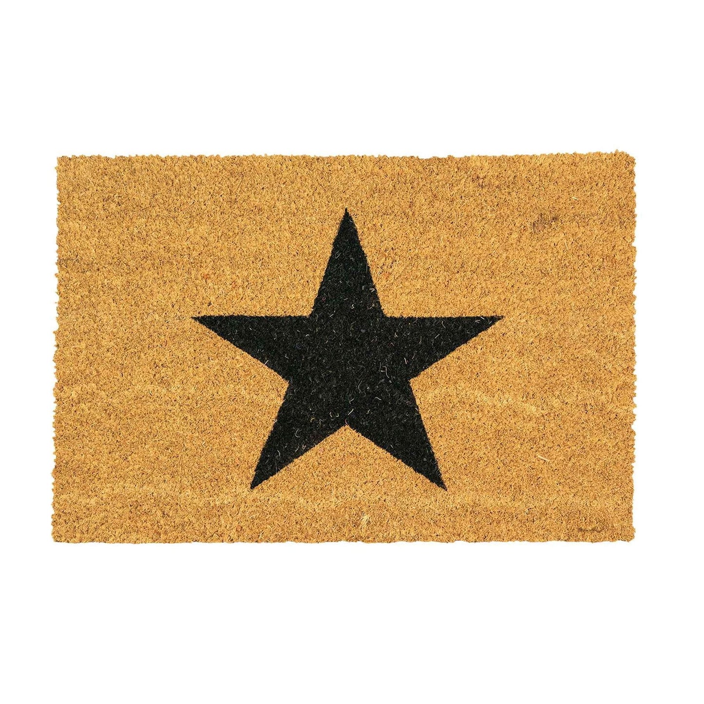 60cm x 40cm Black Star Coir Door Mat