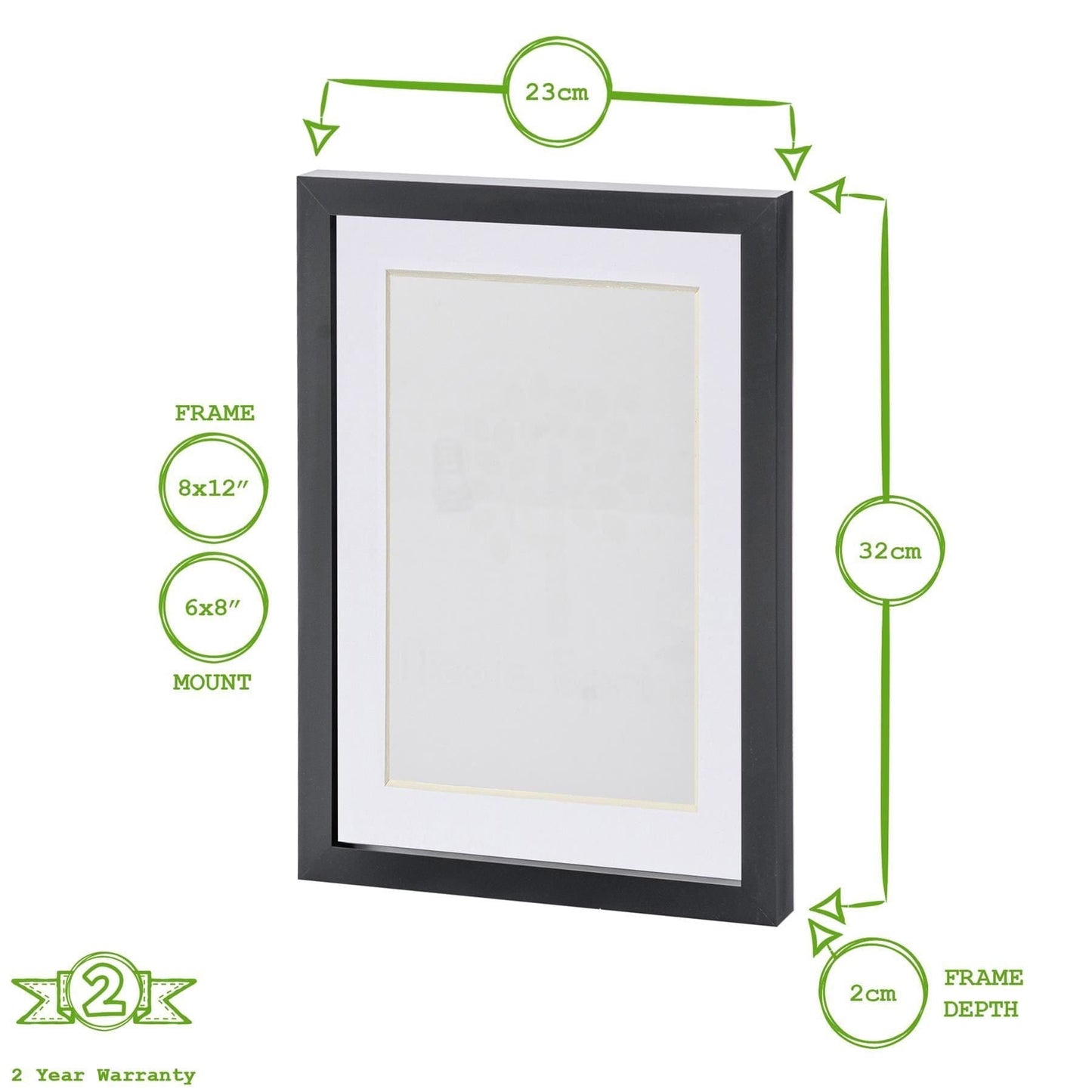 Grey A4 (8" x 12") Photo Frame with A5 Mount