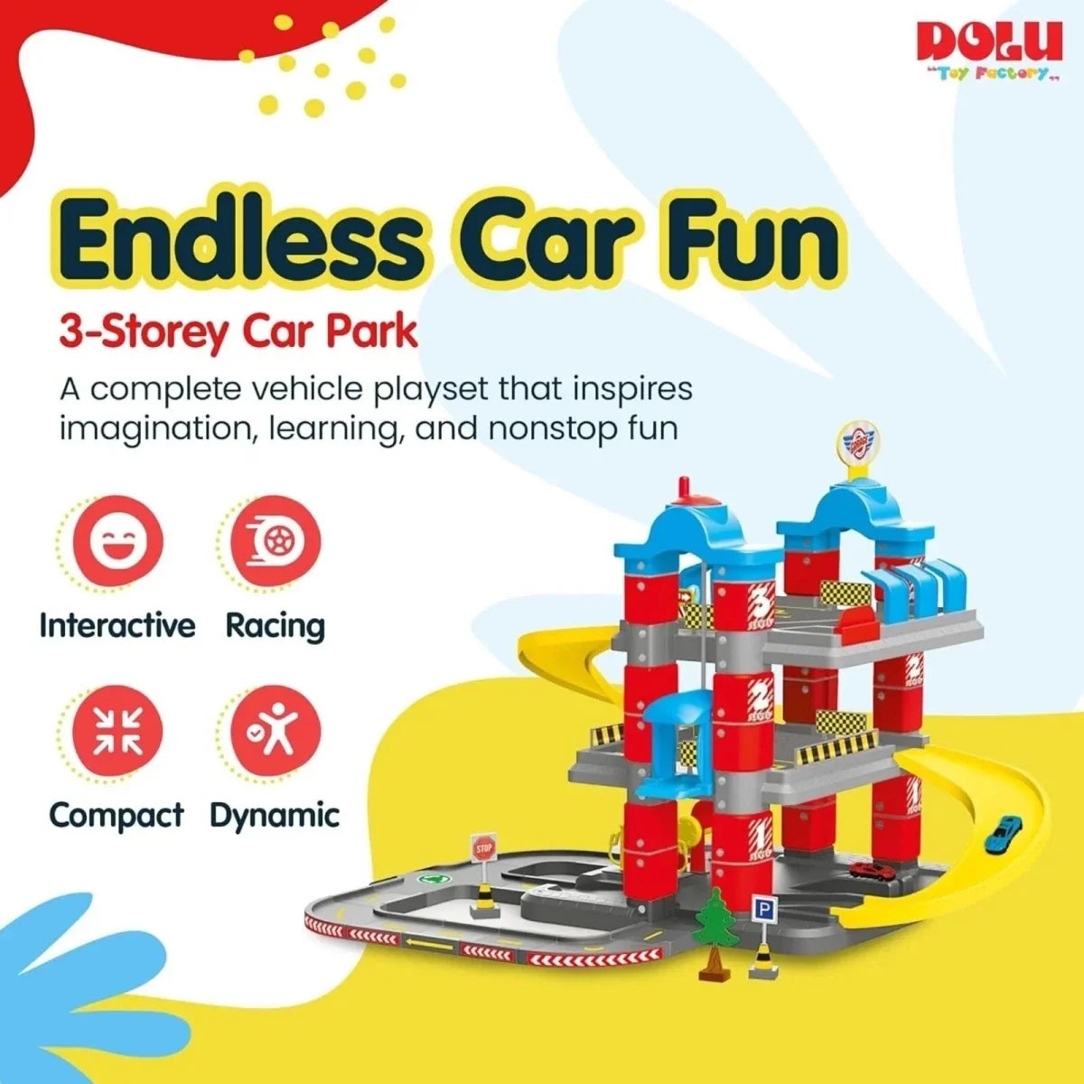 Dolu 3 Level Garage with Lift Playset