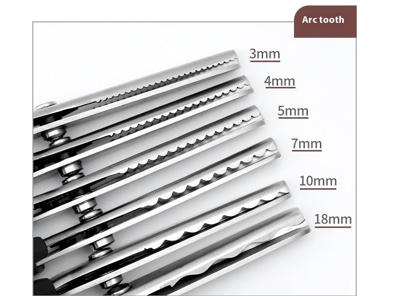 Triangle Dog Teeth Serrated Dressmaker's Shears Handmade Lace Arc Wave Scissors
