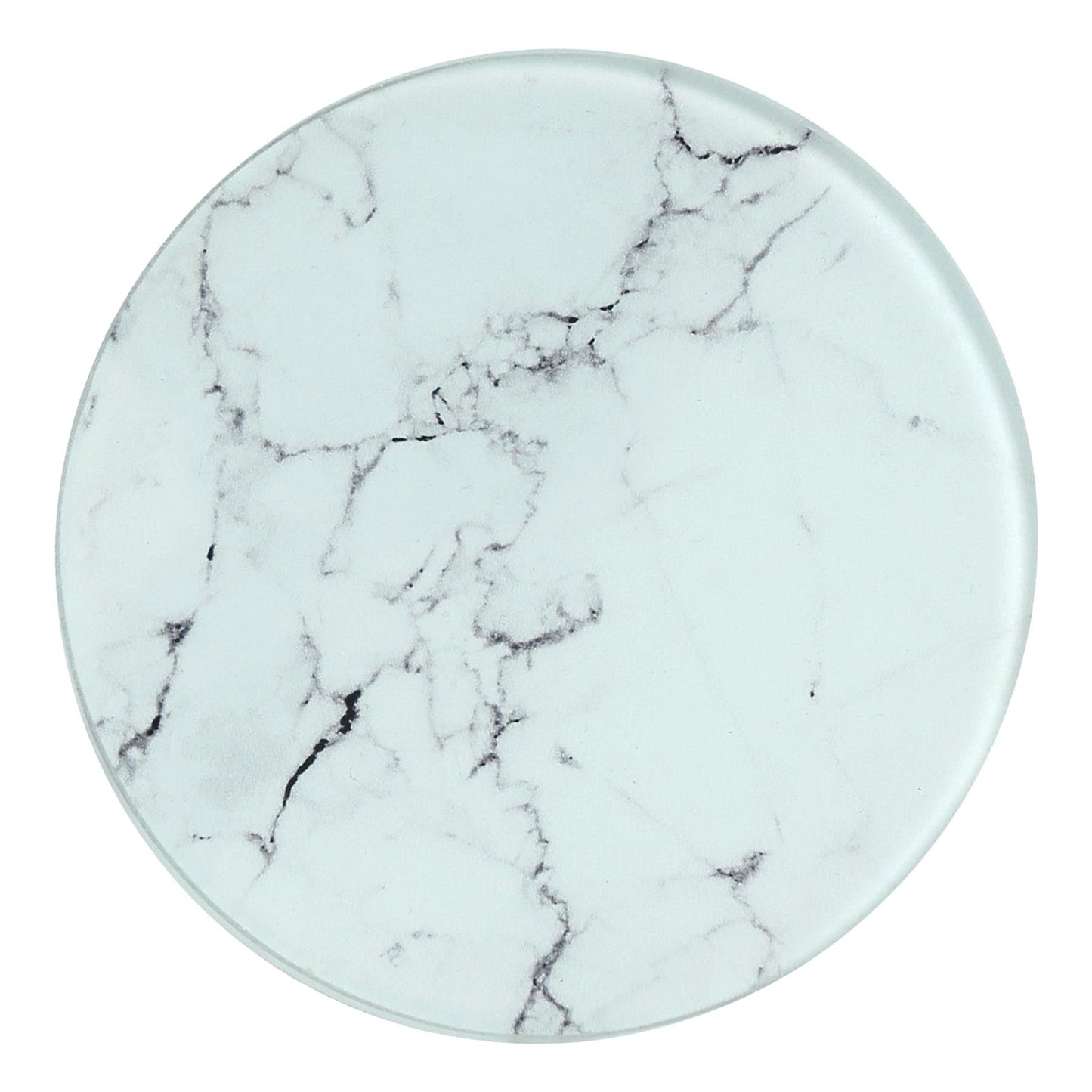 Round Glass Chopping Board - 30cm - Marble