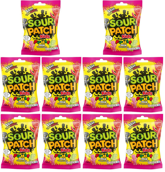 10 x Sour Patch Kids Fruit Mix Flavour Sweets 130G