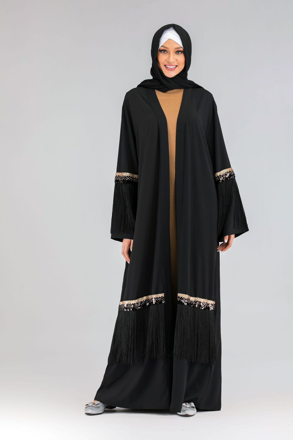 Fringed Abaya - Luxury Statement Piece