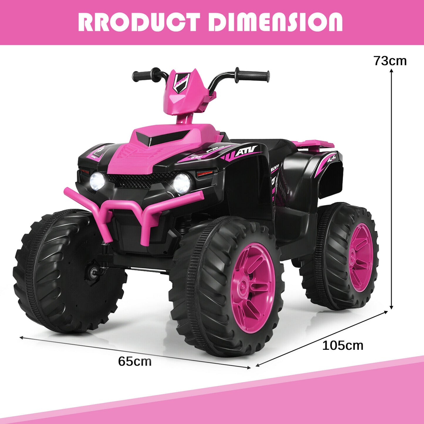 12v Electric Kids Ride On ATV / Quad Bike-Black