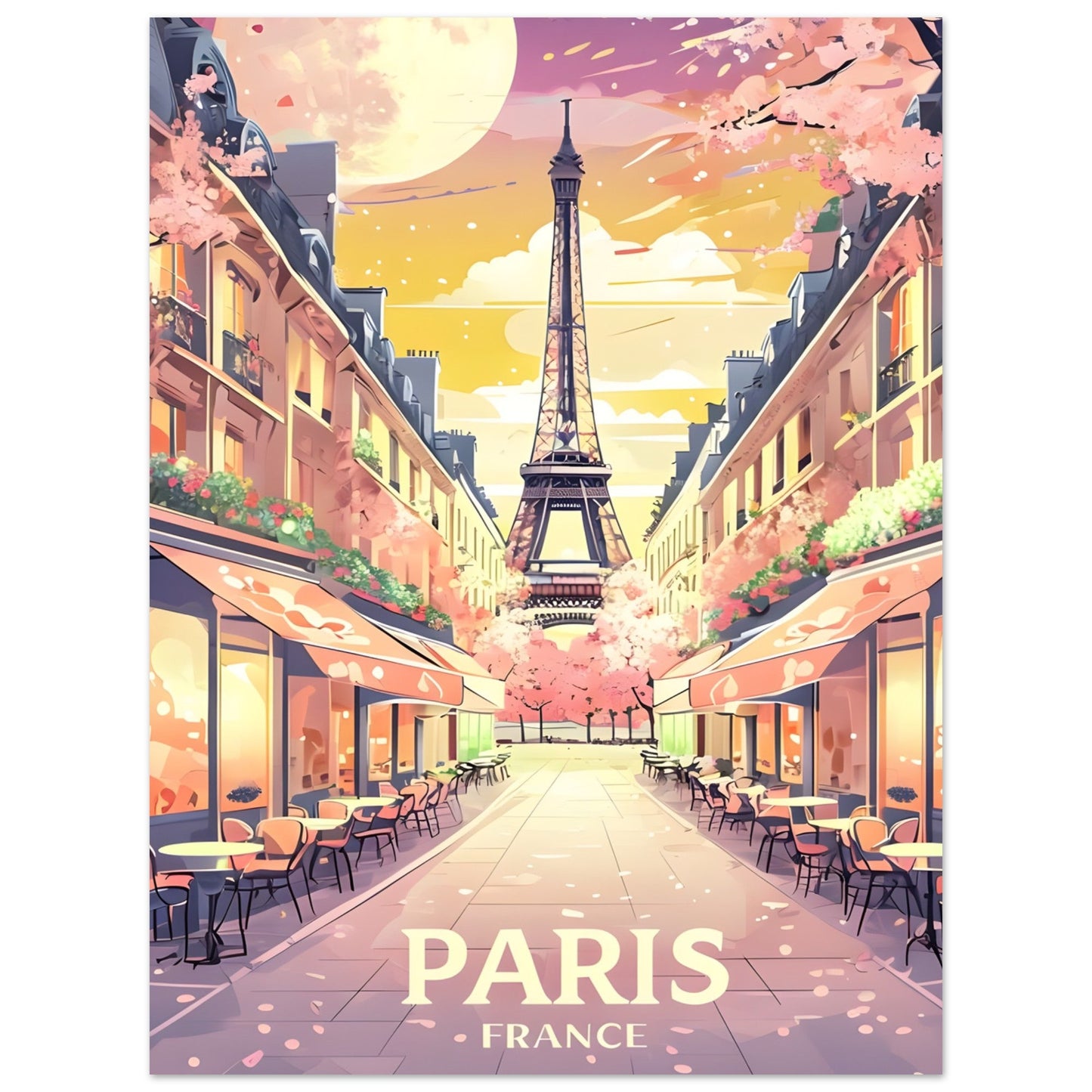 Paris Wall Art – Eiffel Tower Sunset Print