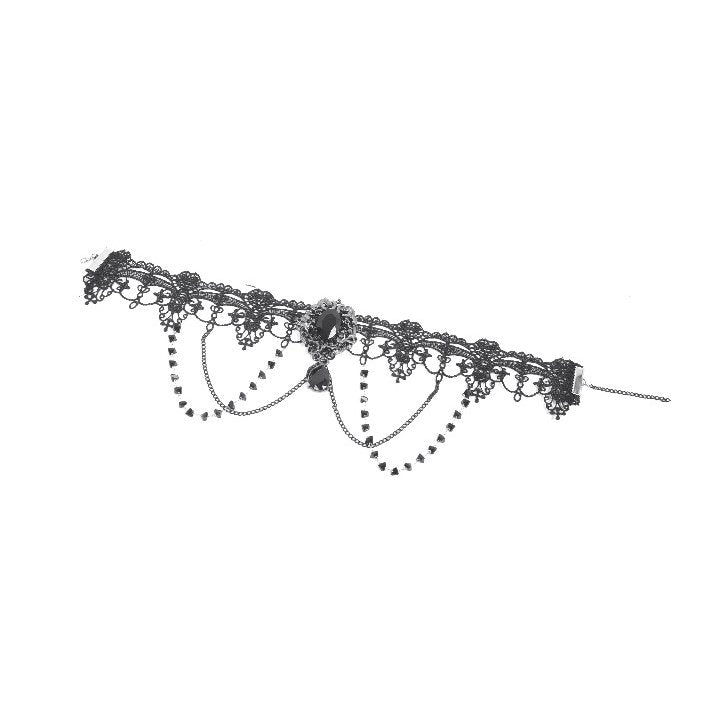 Dark In Love Adelina Vintage Lace Layered Choker