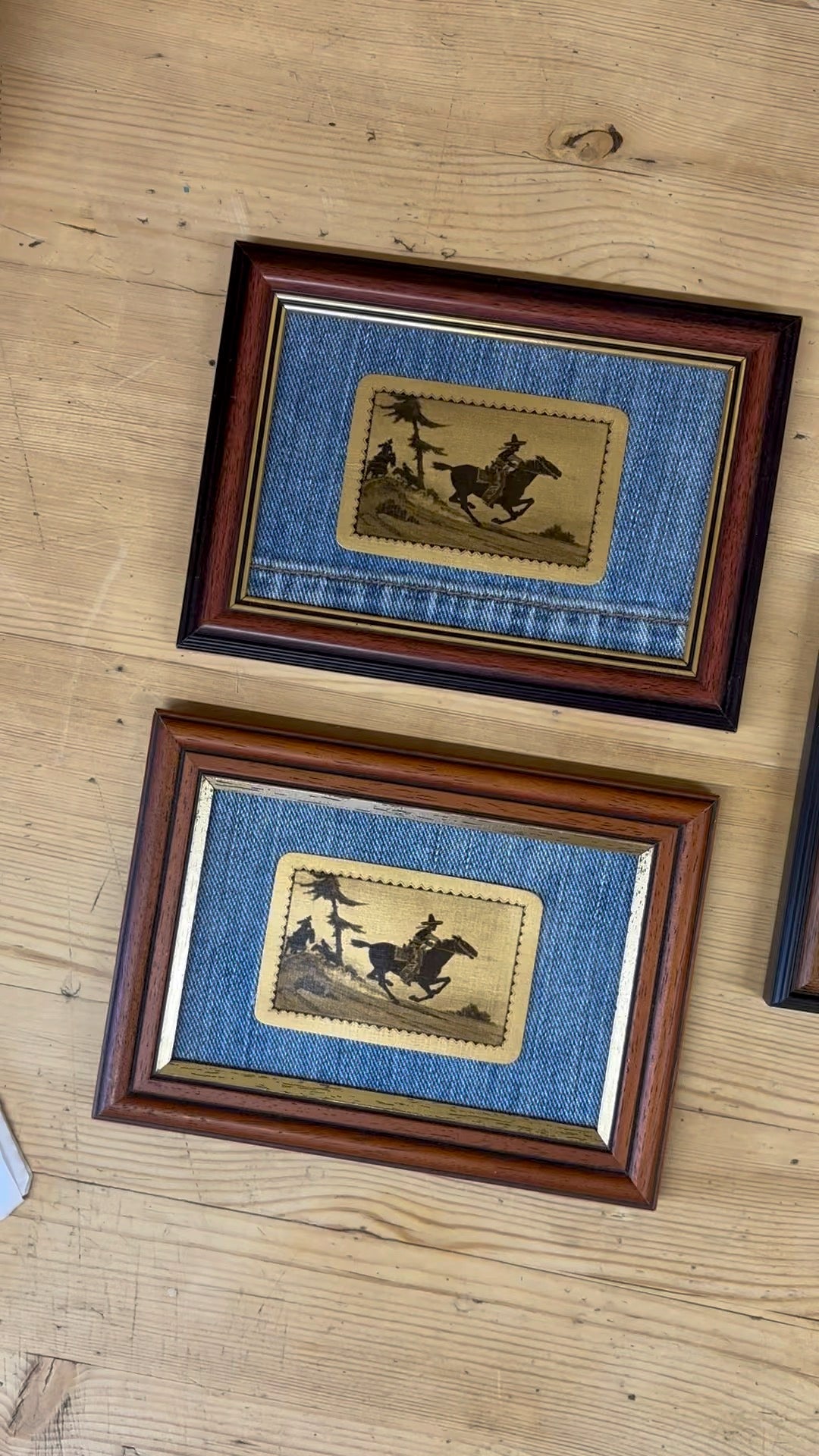 Framed Vintage Western Playing Card