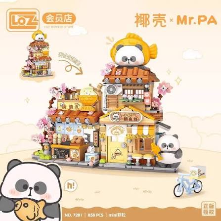 LOZ MR. PA Xiaoba Taiyaki Panda House Shop 7201