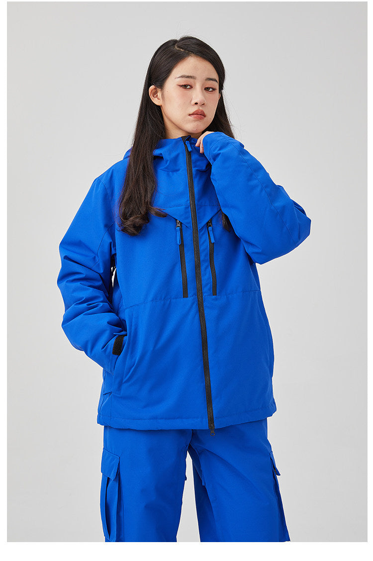 White Padded Waterproof Modest Biker Suit - Loose-Fitting Outdoor Top & Pants