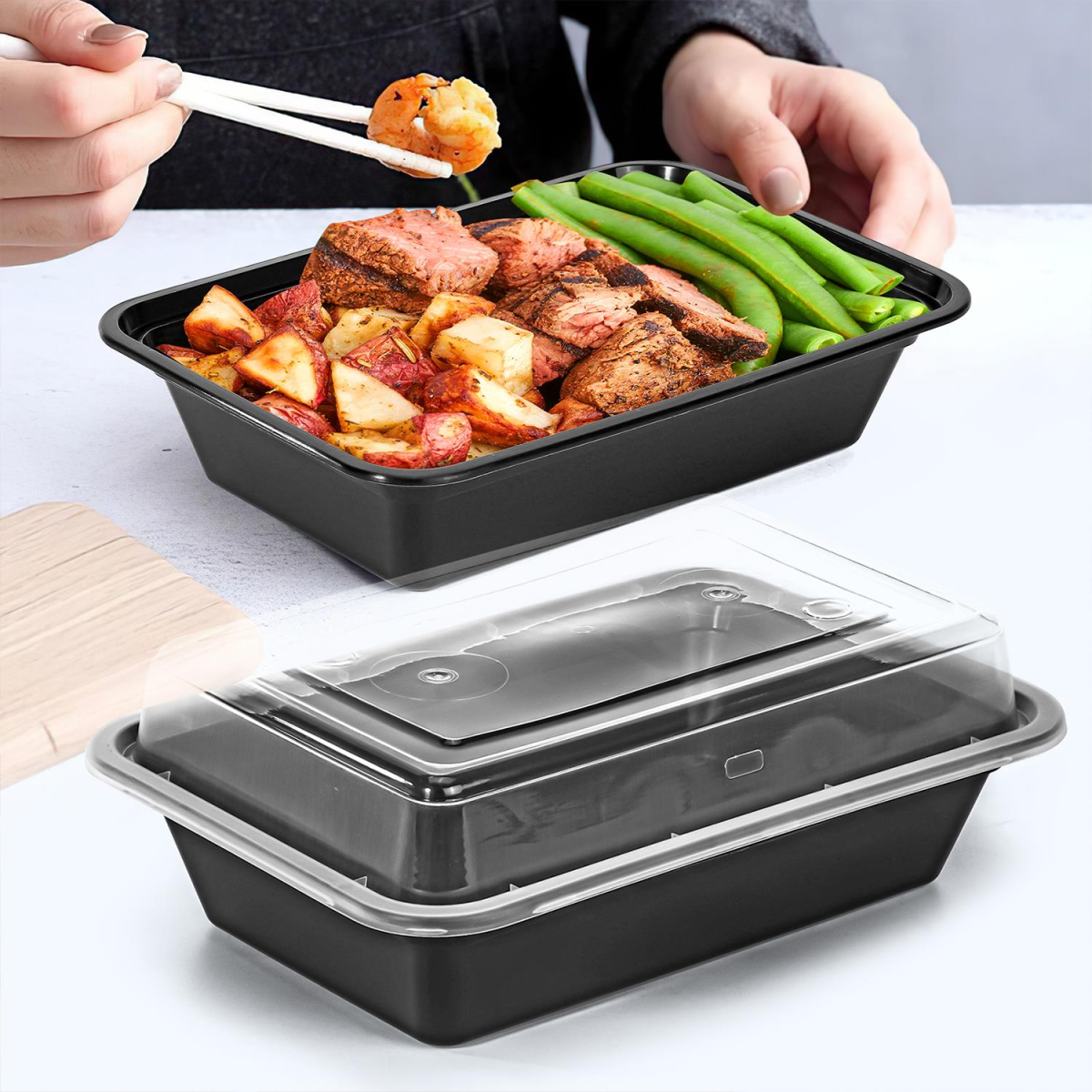 VINSANI 10pk 1 COMPARTMENT MEAL PREP CONTAINERS 1010423 X 2