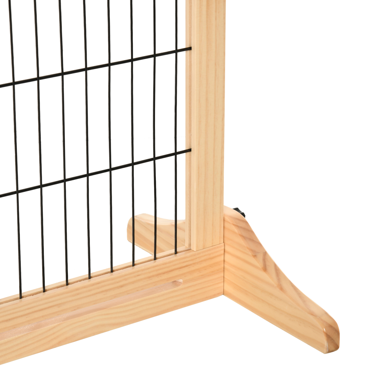Adjustable Wooden Pet Gate Freestanding Dog Barrier for Doorway Pawhut