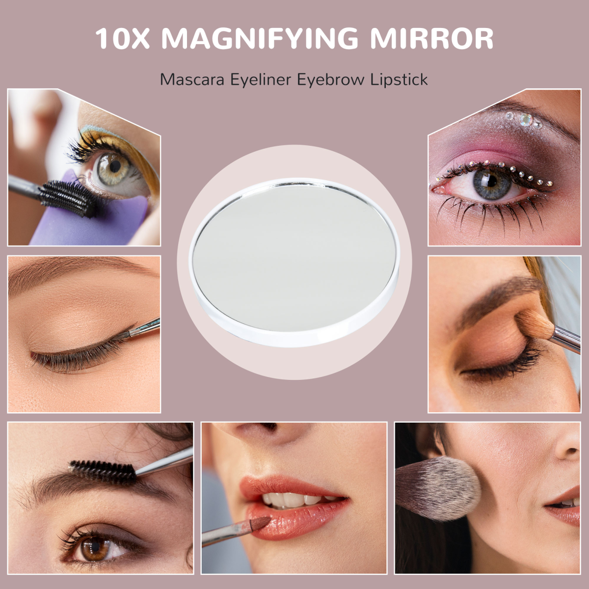 HOMCOM Hollywood Vanity Mirror with Lights, 10X Magnifying, USB Port, White