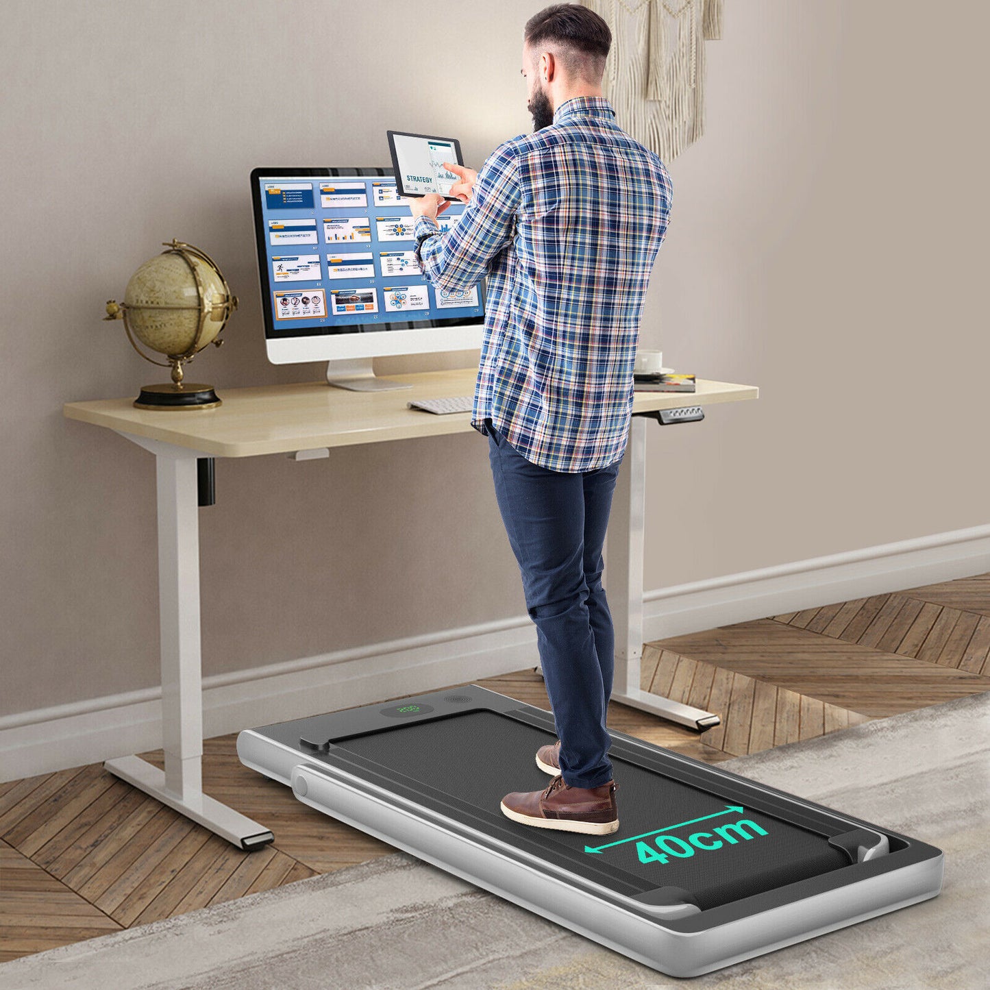1-12Kph Folding Electric Treadmill with Bluetooth Capability-Black
