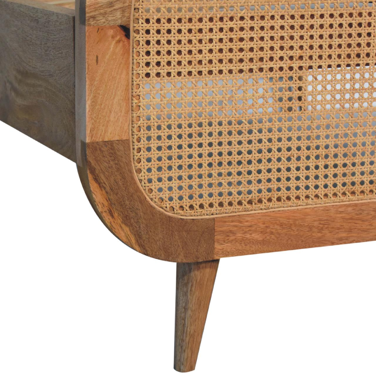 Artisan Furniture Solid Wood Rattan Bed, Beige
