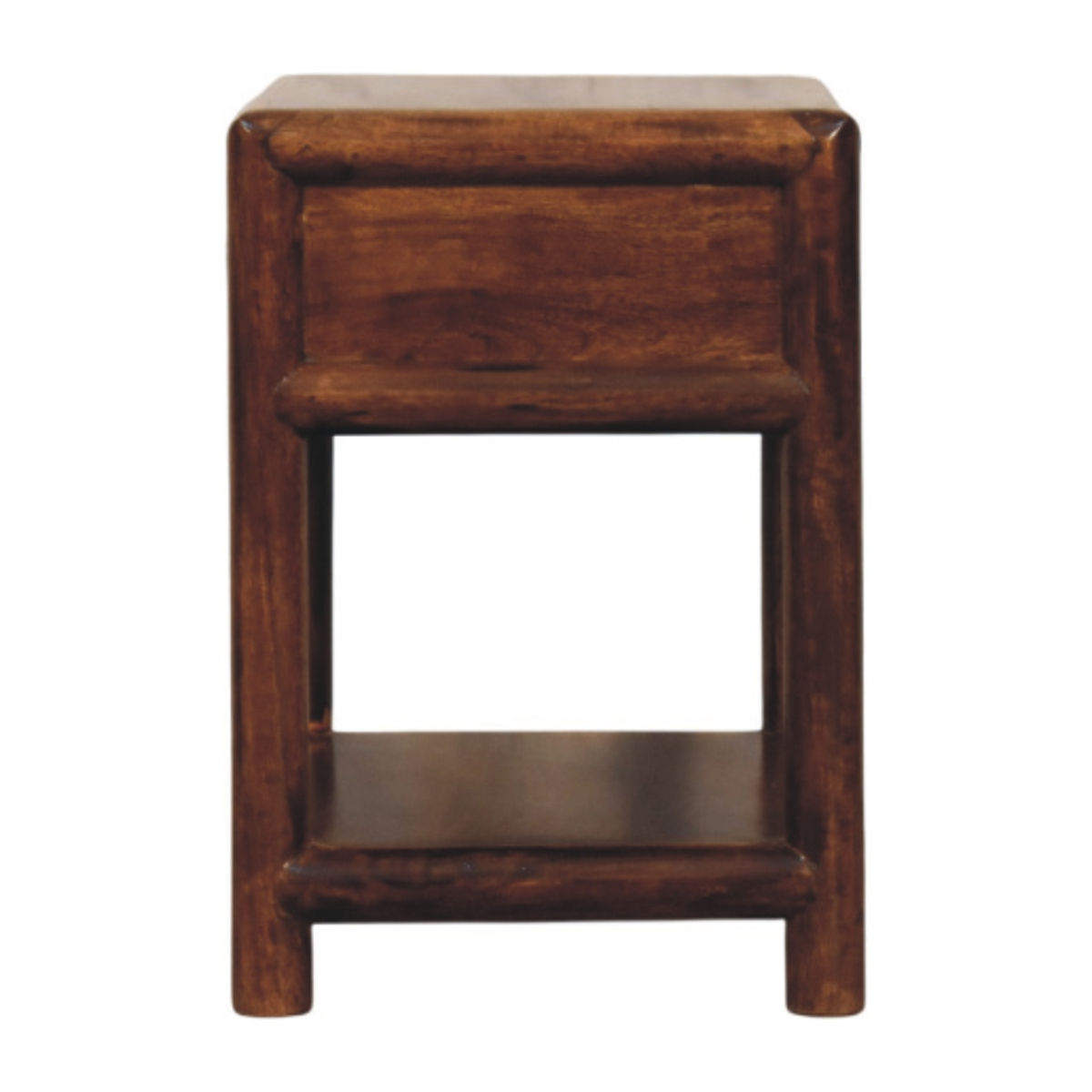 Artisan Furniture Solid Wood Regency Chestnut Nightstand, 1 Drawer, 1 Shelf, Dark Brown