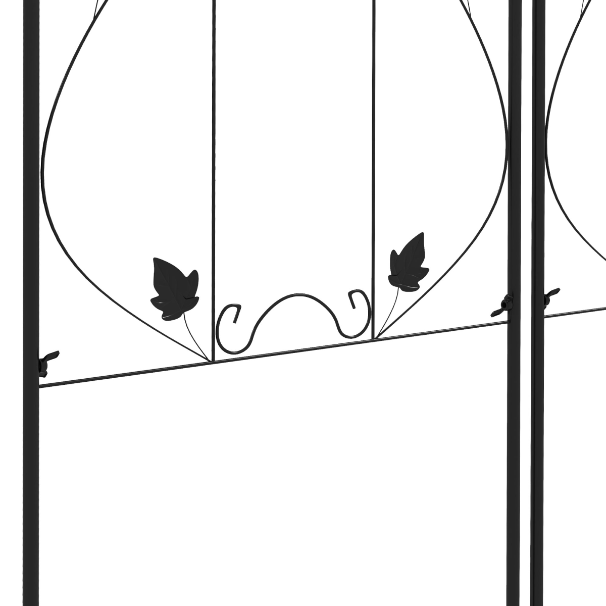 Outsunny Set of 2 Metal Trellis for Climbing Plants, Leaf Design