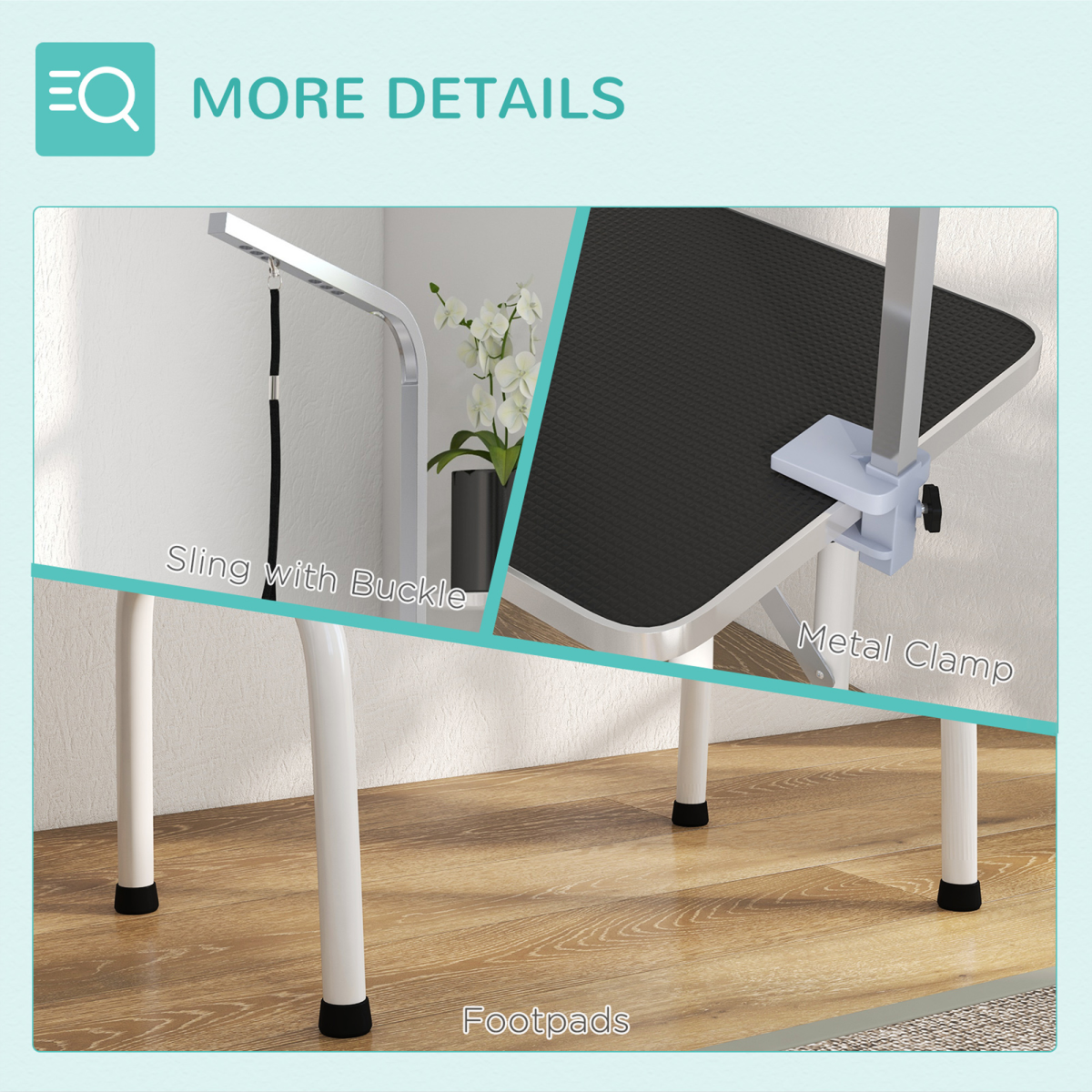 Dog Grooming Table Foldable with Adjustable Arm Max Load 30 KG 81x49x80 cm