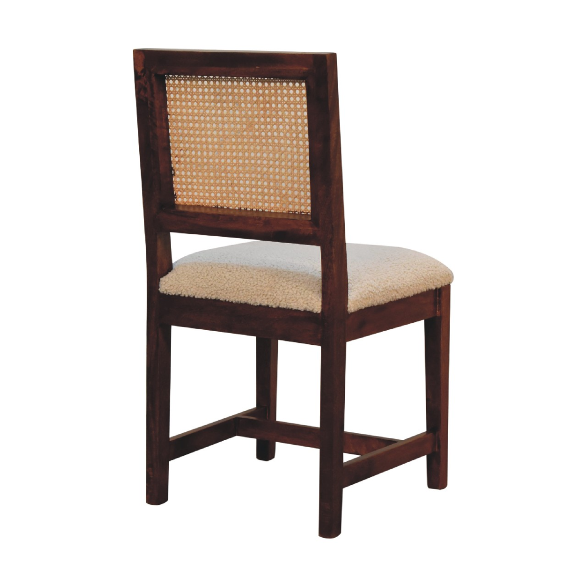 Artisan Furniture Solid Wood Cream Boucle Rattan Chair