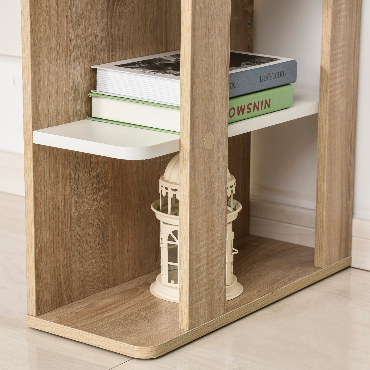 Duo Work Desk & 3-Tier Side Shelves Wide Table Sturdy Frame 2-In-1