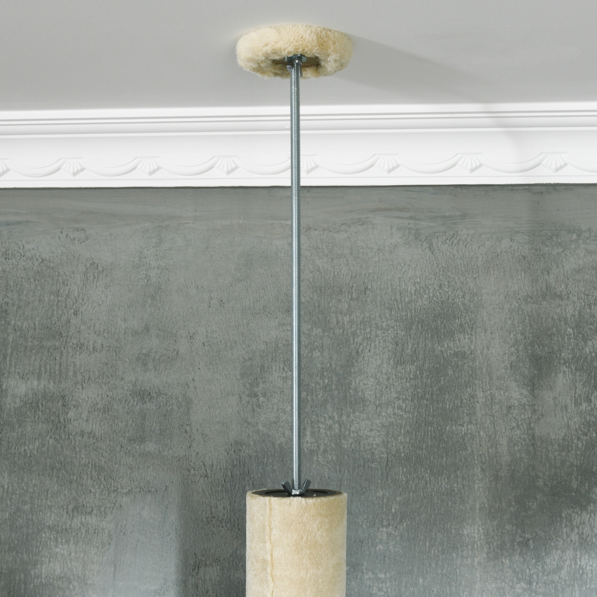 PawHut 255cm Cat Tree Tower with Scratching Post Cat House Ball Platform Beige
