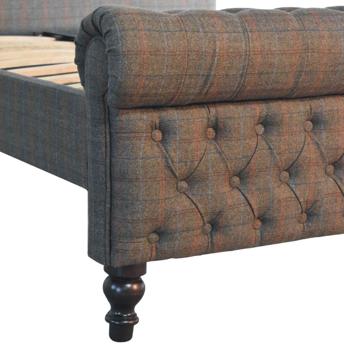 Artisan Furniture Solid Wood Multi Tweed Bed, Brown