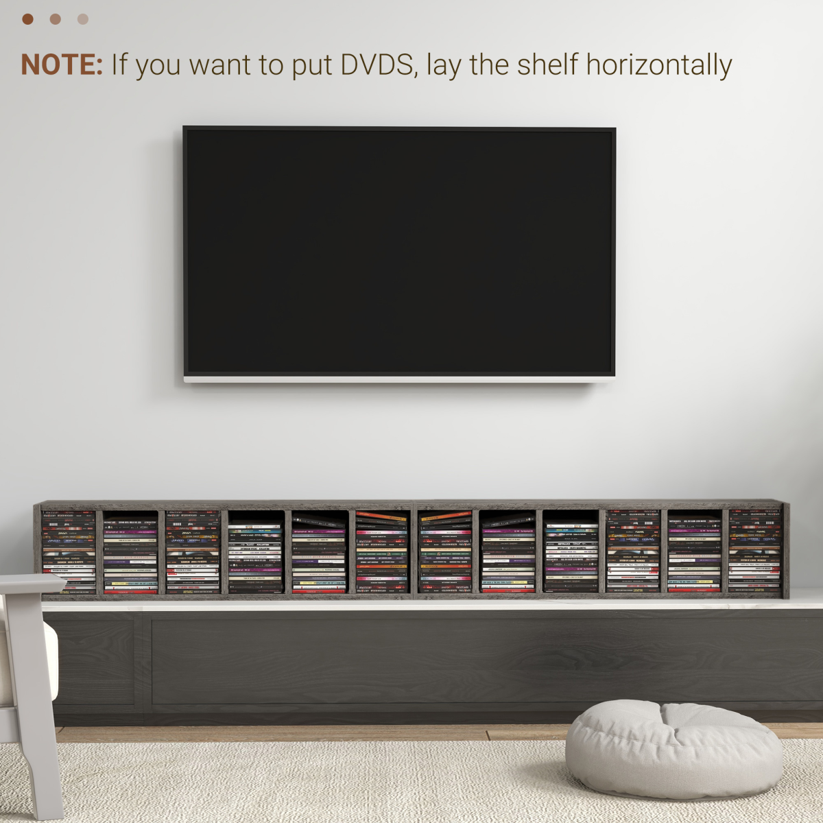 HOMCOM Set of 2 CD Media Display Shelf Unit Tower Rack Adjustable, Mocha Wood