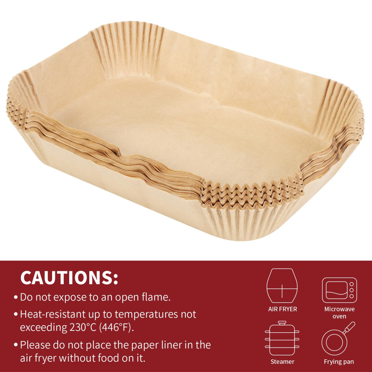 Vinsani 100pcs Air fryer paper liners 1010406