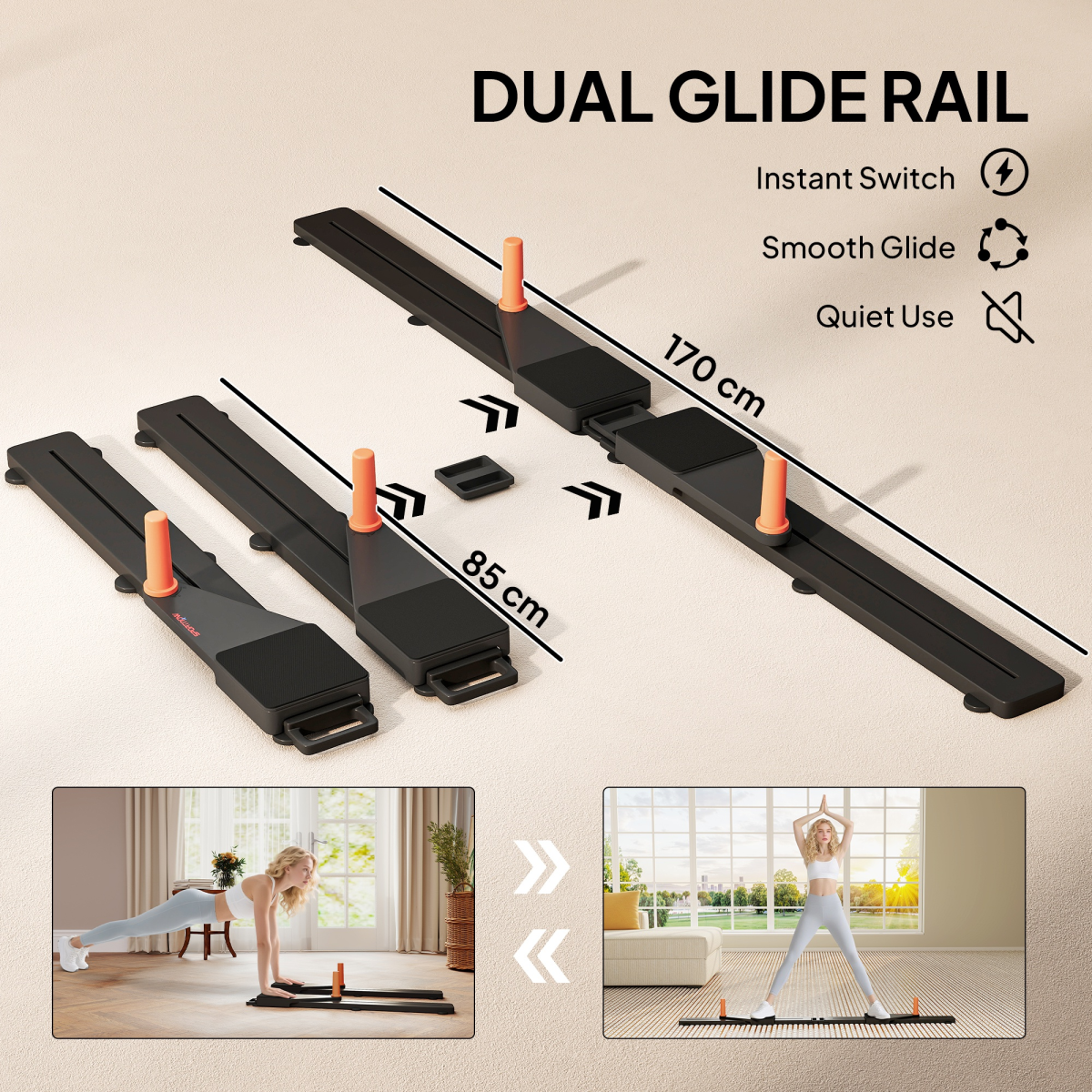 SPORTNOW Push Up Board Set of 2, Portable Press Up Board for Home Gym