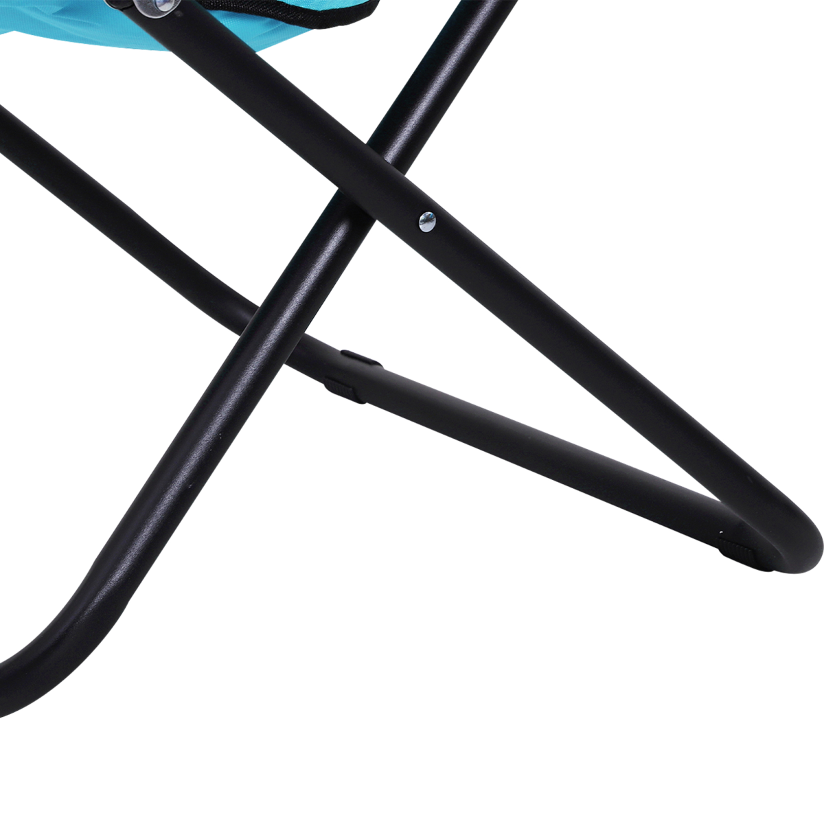 Folding Saucer Moon Chair, 80Lx80Wx75H cm, Metal Frame, 600D Oxford Cloth-Blue
