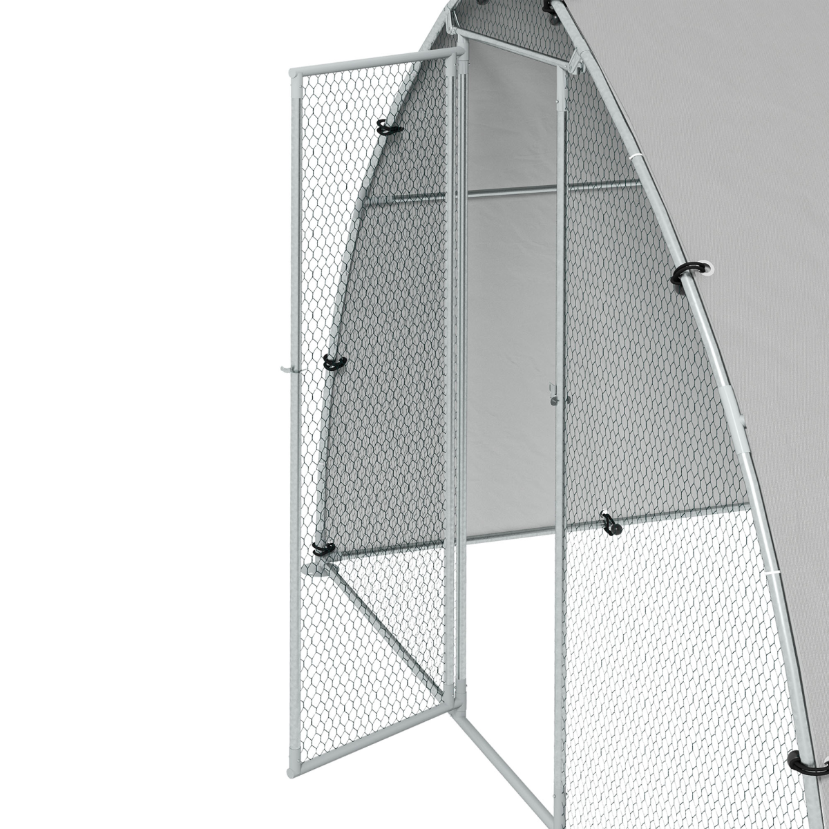 PawHut Walk-In Chicken Run with Cover, for 4-6 Chickens, 3 x 1.9 x 2.2m