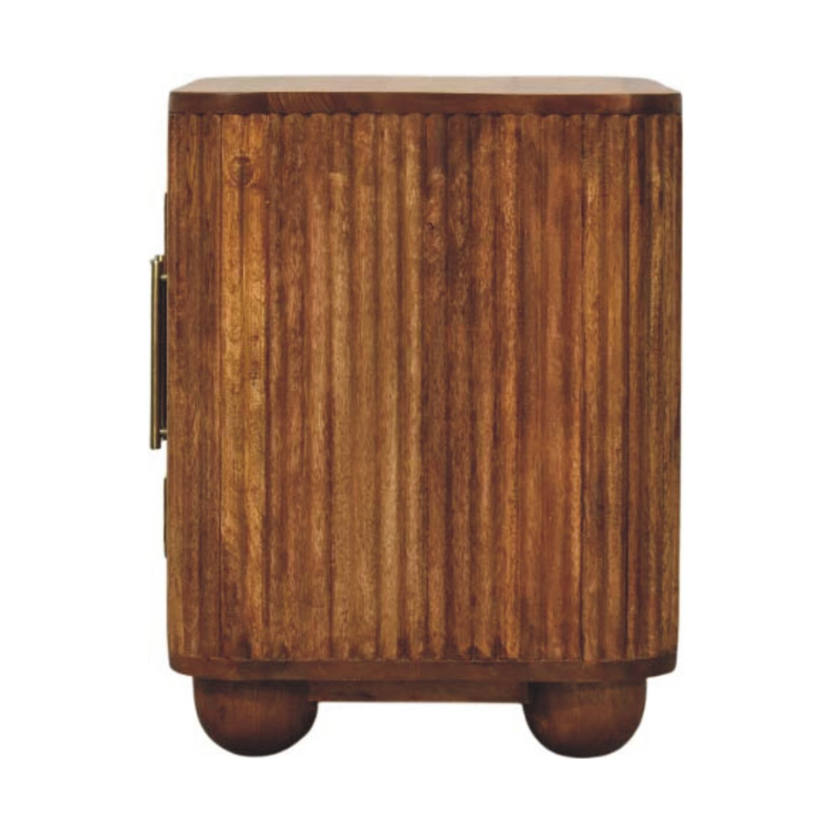 Artisan Furniture Solid Wood Solis Fluted Mini Sideboard, 2 Doors, 2 Shelves, Beige