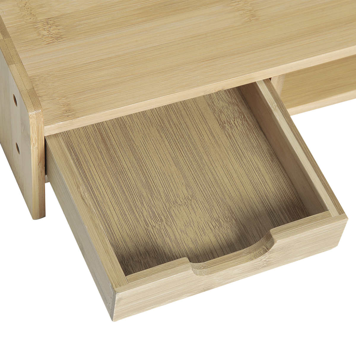 Monitor Riser Laptop PC Plinth Stand Desktop Organiser W/ Drawer Bamboo