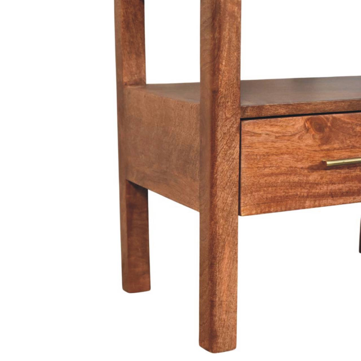 Artisan Furniture Solid Wood The Caldera Bedside Stand, 1 Drawer, 1 Shelf, Brown