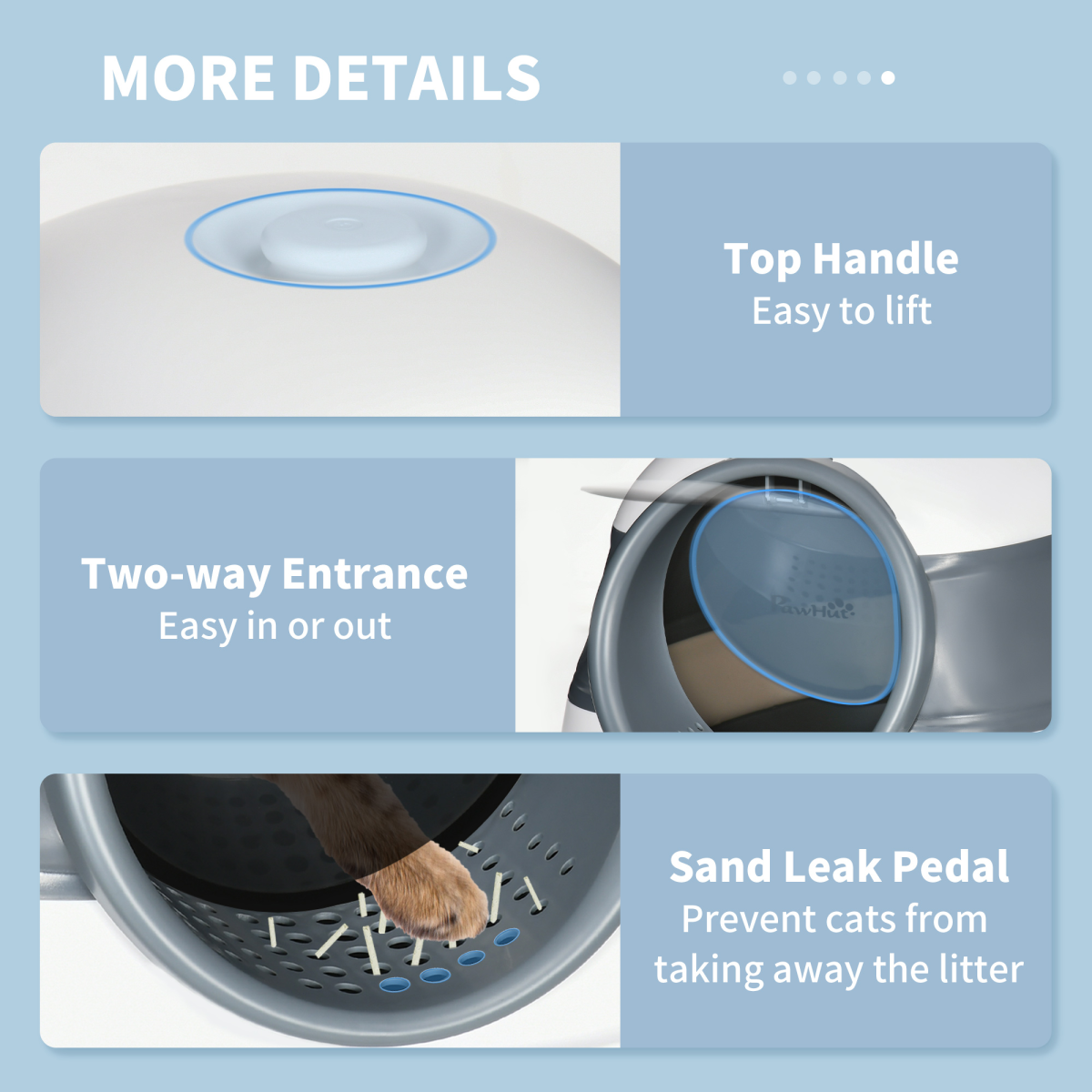 Cat Litter Tray with Lid, Hooded Cat Litter Box w/ High Side, Deodorant, Scoop