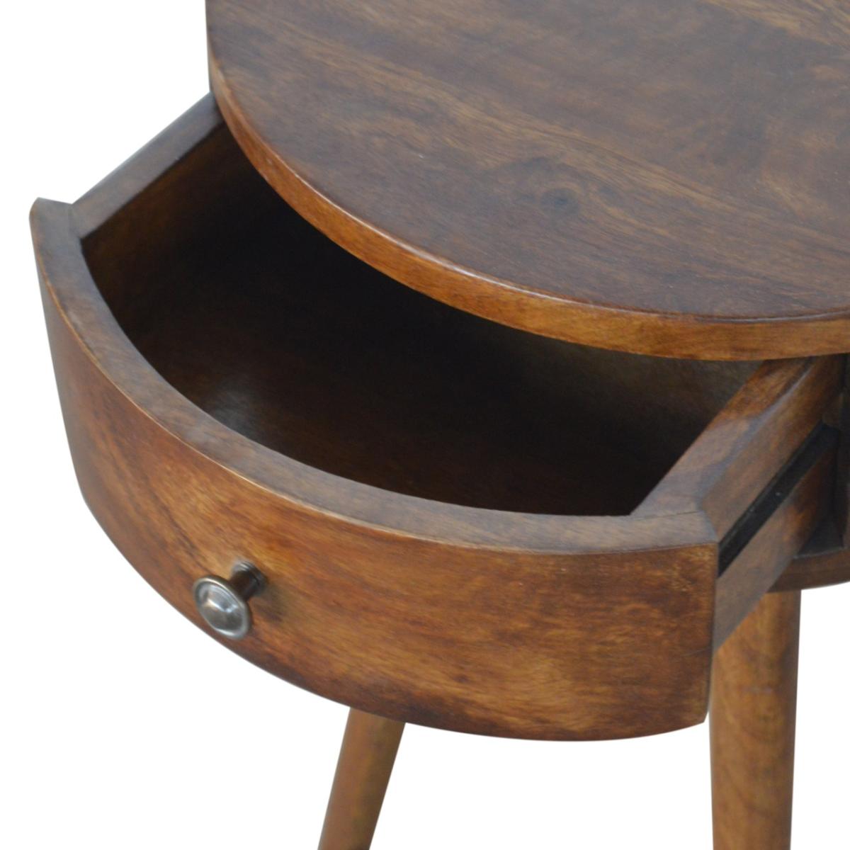 Artisan Furniture Solid Wood Nordic Chestnut Circular Bedside