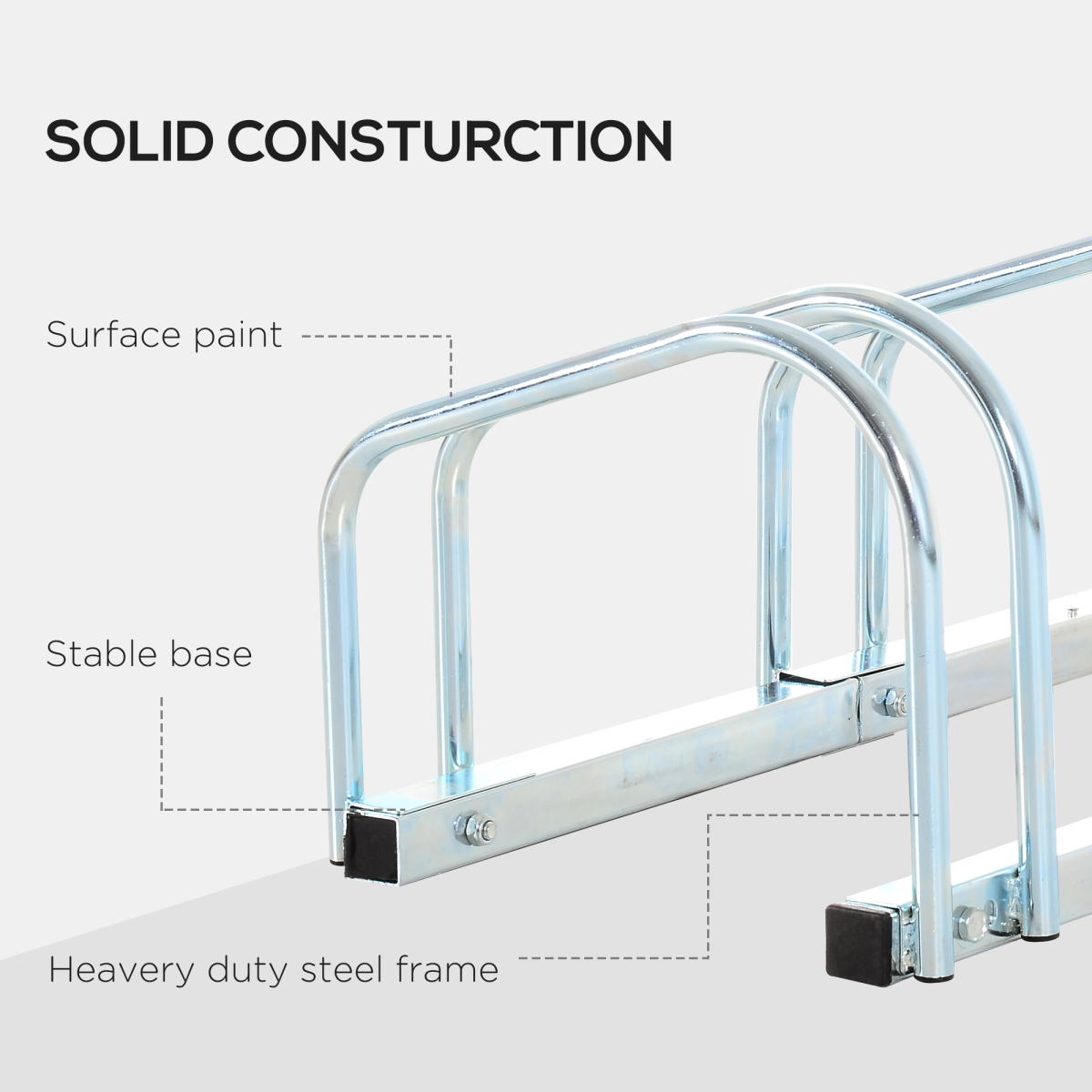 6 Bike Parking Rack Locking Storage Stand Holder Floor Wall Mount  HOMCOM