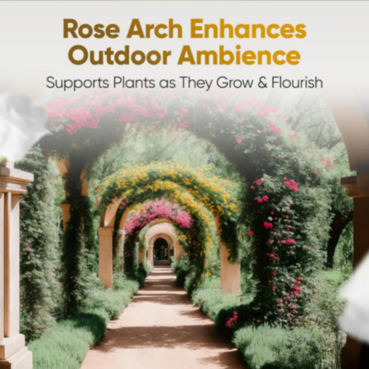 7.9FT Garden Arch Trellis Arched Balloon Climbing Plant Metal Tubular Archway