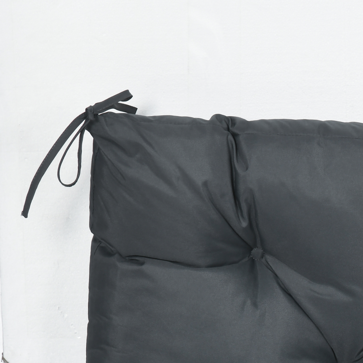 2 Seater Garden Bench Cushion Outdoor Seat Pad with Ties Dark Grey