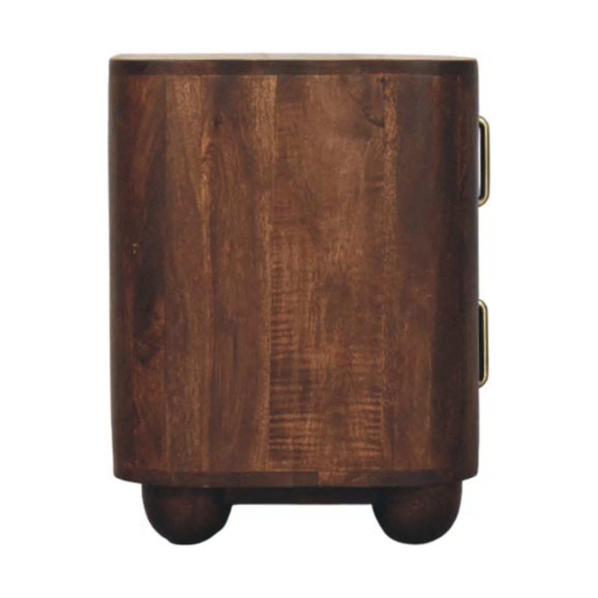 Artisan Furniture Solid Wood Marlowe Fluted Nightstand, 2 Drawers, Dark Brown
