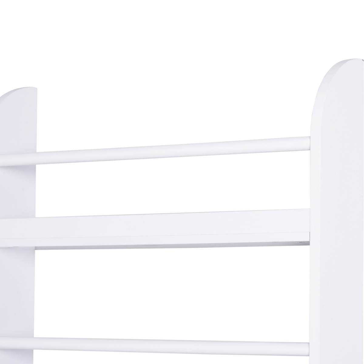 MDF Freestanding Wall-Mounted 4-Tier Magazine Shelf Rack White