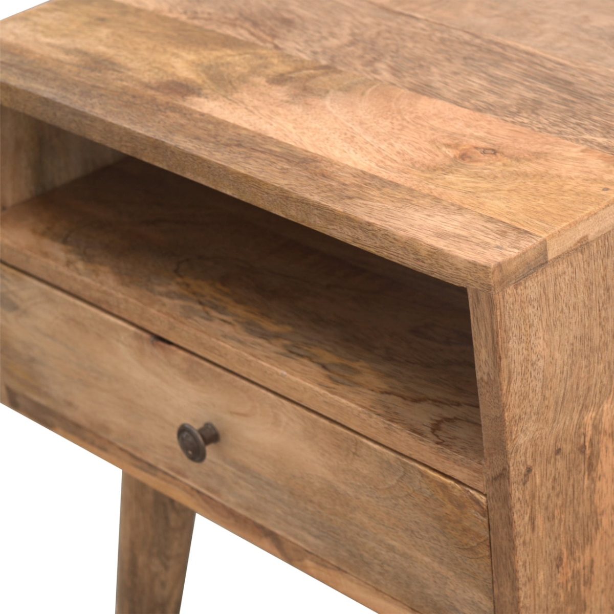 Artisan Furniture Solid Wood Modern Bedside with Open Slot